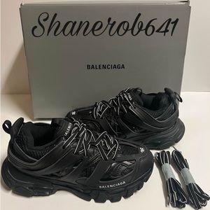 Balenciaga Track Trainers Triple Black Women Size 6 BST VNDS